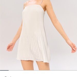 Abercrombie & Fitch Cream Pleated Mini Dress